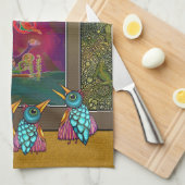 ギャラリーキッチンタオルで鳥たち キッチンタオル (四つ折り)