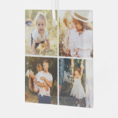 ギャラリーグリッド4枚の写真カスタムオーナメント ガラスオーナメント (正面左)