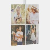 ギャラリーグリッド4枚の写真カスタムオーナメント ガラスオーナメント (正面右)