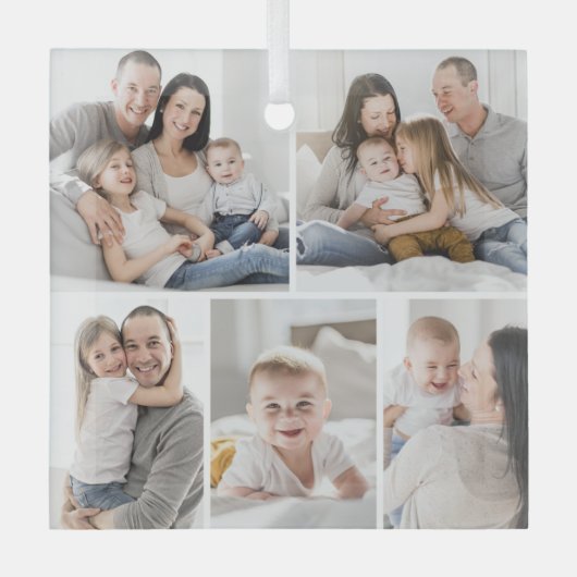 ギャラリーグリッド5フォトカスタムオーナメント ガラスオーナメント (正面)