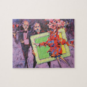 ギャラリーゲームの絵画 / アーティスト ラリー・レリュー ジグソーパズル