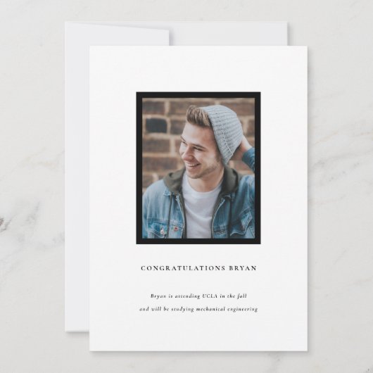 ギャラリーフレームフォト卒業発表カード 案内状 (裏面)