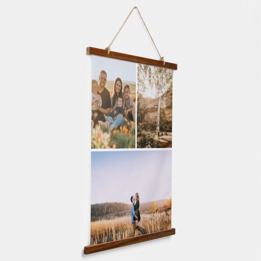 ギャラリー3枚の写真パーソナライズされた付き 吊り下げ型タペストリー (傾斜あり)