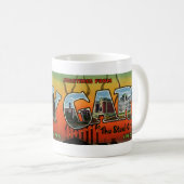 ギャリーインディアナのヴィンテージの郵便はがきのマグからの挨拶 コーヒーマグカップ (正面右)