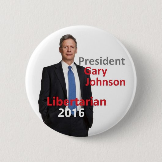 ギャリージョンソンのButton 2016年の大統領 缶バッジ (正面)