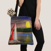 ギャリー・ポーリングによるサンセットセイル トートバッグ (クローズアップ)