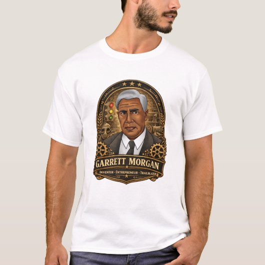 ギャレット・モーガン発明家Tシャツ Tシャツ (正面)