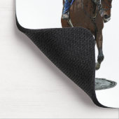 ギャロッピングのサラブレッド馬とライダーマウスパッド マウスパッド (コーナー)