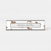 ギャロッピングマスタングホースブラウンウォ絵画ーターカラーズ デスクネームプレート (正面)