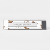 ギャロッピングマスタングホースブラウンウォ絵画ーターカラーズ デスクネームプレート (正面)