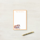 ギャロッピング馬とフローラリース ポストイット (デスク上)