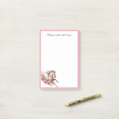 ギャロッピング馬とフローラリース ポストイット (デスク上)