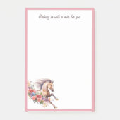 ギャロッピング馬とフローラリース ポストイット (正面)