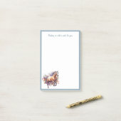 ギャロッピング馬とフローラリース ポストイット (デスク上)