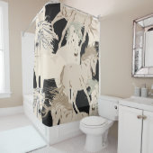 ギャロッピング馬のヴィンテージシームレスなパターン。正方形b シャワーカーテン (インサイチュ)