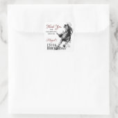 ギャロピパーソナライズされたング馬サンキューユー誕生日 スクエアシール (バッグ)