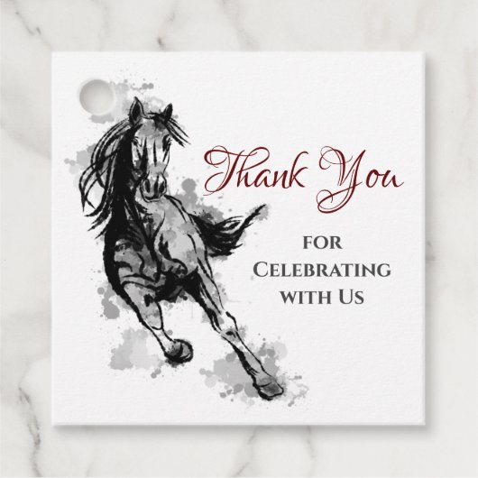 ギャロピパーソナライズされたング馬誕生日ありがとう フェイバータグ (正面)