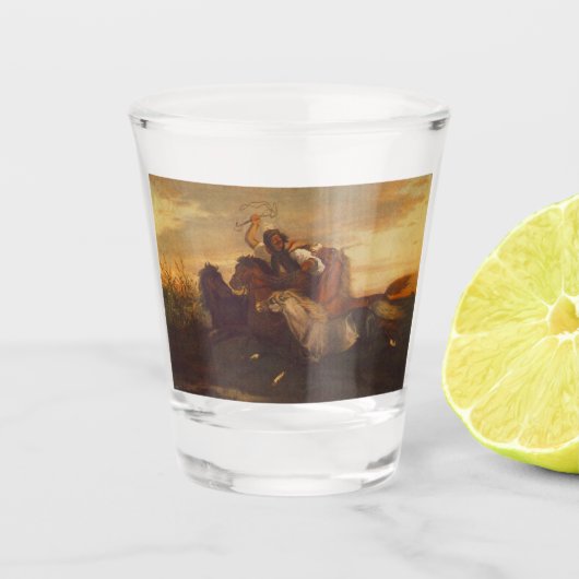 ギャロピンアウトロー（乗馬のカウボーイ） （馬） ショットグラス (正面)