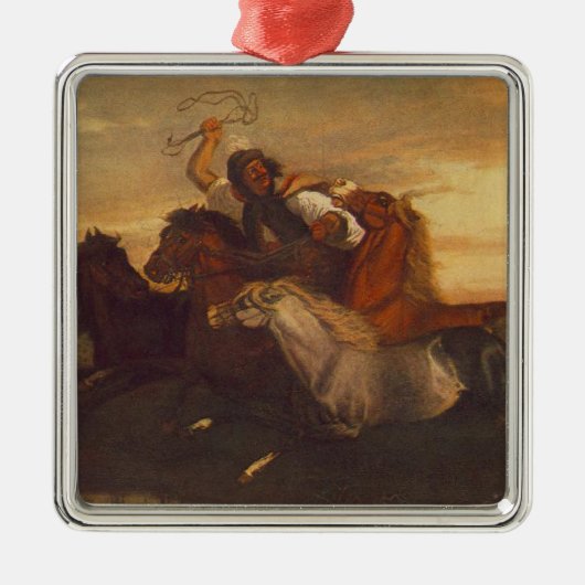 ギャロピンアウトロー（乗馬のカウボーイ） （馬） メタルオーナメント (正面)