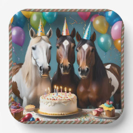 ギャロピンインおもしろい：馬の誕生祝い ペーパープレート
