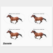 ギャロピンサラブレッドのステッカー 楕円形シール (シート)