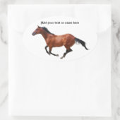 ギャロピンサラブレッドのステッカー 楕円形シール (バッグ)