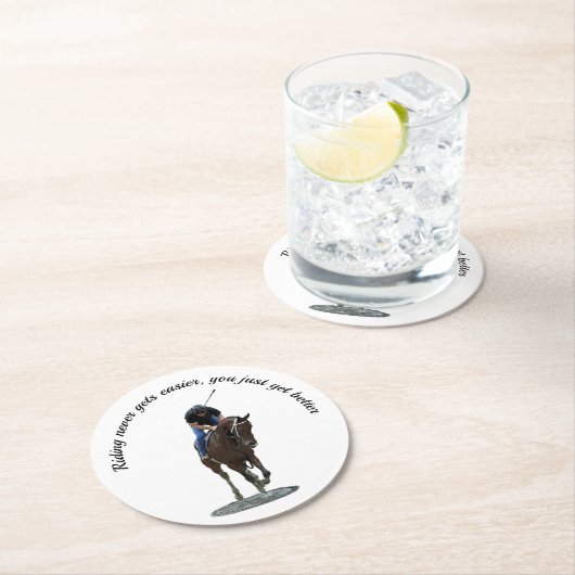 ギャロピンサラブレッドホース紙コースター ラウンドペーパーコースター (インサイチュ)