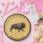 ギャロピンバイソンオンオールド紙 ペーパープレート (パーティー)