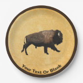 ギャロピンバイソンオンオールド紙 ペーパープレート (正面)