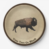 ギャロピンバイソンオンオールド紙 ペーパープレート (正面)