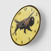 ギャロピンバイソン ラウンド壁時計 (傾斜)