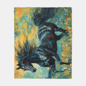 ギャロピンブラックスタリオン フリースブランケット (正面)