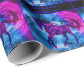 ギャロピンブラックホースパーソナライズされたファンタジー ラッピングペーパー (ロールコーナー)