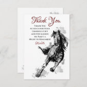 ギャロピンホーススケッチフラット誕生日 サンキューカード (正面/裏面)