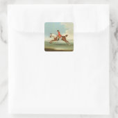 ギャロピンレース馬と赤の騎手(油 スクエアシール (バッグ)