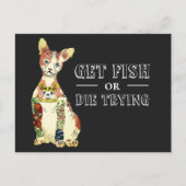 ギャングおもしろいスタースフィンクス猫タトゥーイラストレーション ポストカード (正面)