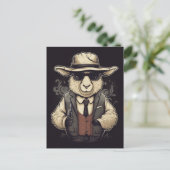 ギャングおもしろい羊AIアート ポストカード (スタンド正面)