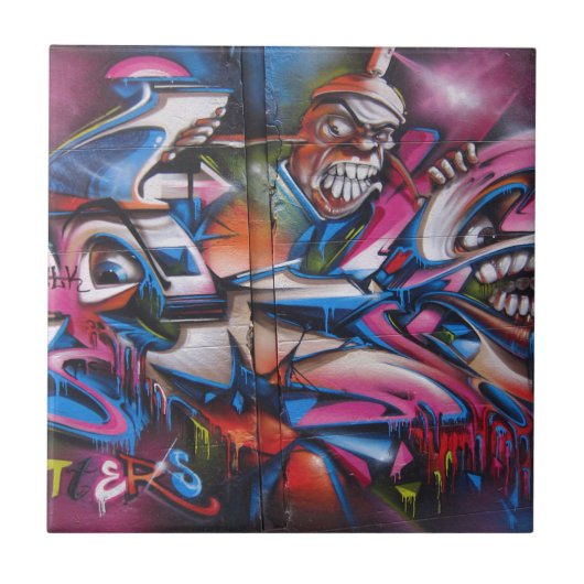 ギャングのラッパー都市グラフィティ通りアート タイル (正面)