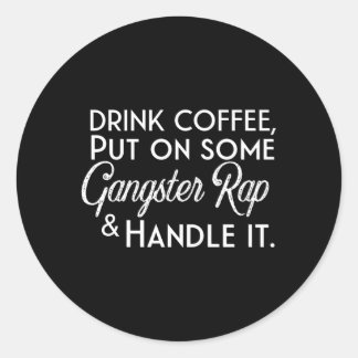 ギャングやハンドルを付けたコラップのーヒを飲む ラウンドシール