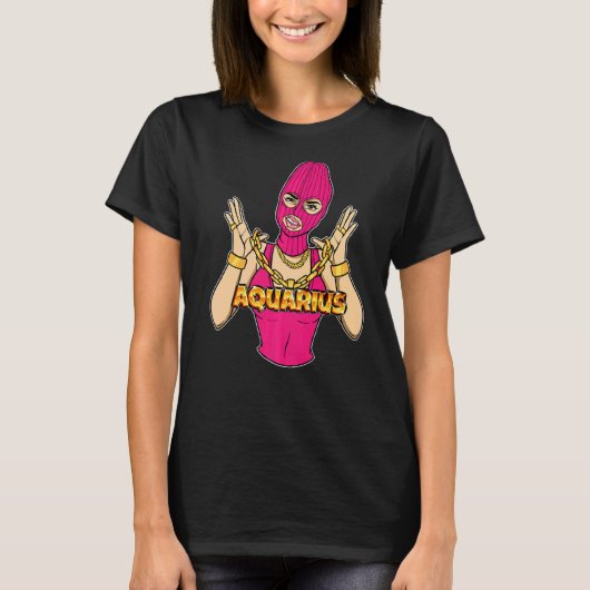 ギャングガールアクエリアス仮面ギャング女性G Tシャツ (正面)