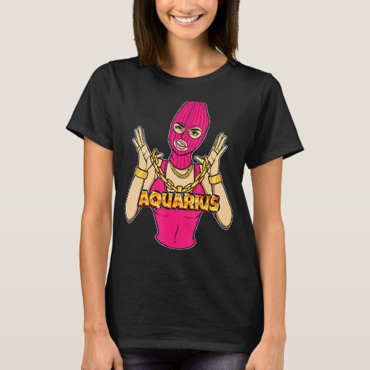 ギャングガールアクエリアス仮面ギャング女性G Tシャツ (正面)