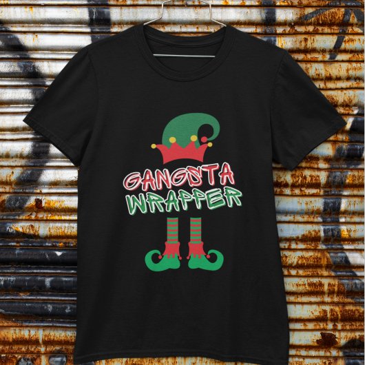 ギャングスタラッパーサンタの足 赤と緑 面白い クリスマス Tシャツ