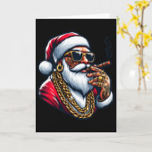 ギャングスタラッパー面白いクールなサンタギャングパジャマC カード (黄色い花)
