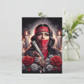 ギャングスターガールヒップホップチカーノアートグラフィック アドバイスカード (スタンド正面)