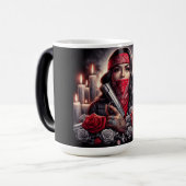 ギャングスターガールヒップホップチカーノアートグラフィック モーフィングマグカップ (正面左)