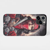 ギャングスターガールヒップホップチカーノアートグラフィック iPhoneケース (裏面横)