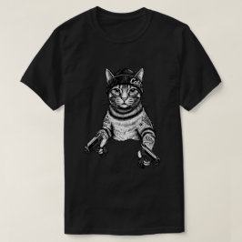 ギャングスターキャットのタトゥーアート | お洒落ストリート系にゃんこ Tシャツ