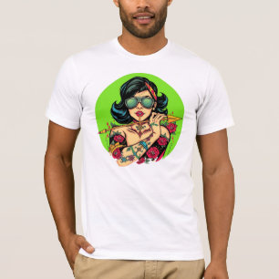 ギャングスタークイーン タトゥーアート - 強気な女性 Tシャツ
