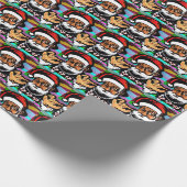 ギャングスターサンタクロースの都市クリスマス ラッピングペーパー (角)