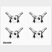 ギャングスターパンダのステッカー 長方形シール (シート)